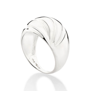 SILVER 925 WAVED MAXI RING