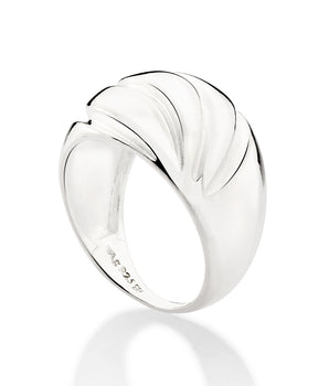 SILVER 925 WAVED MAXI RING