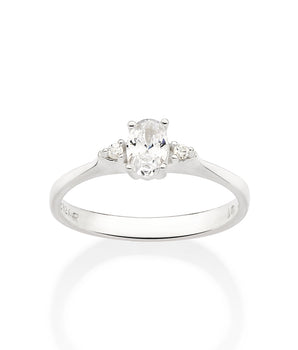 SILVER DAINTY ENGAGEMENT RING