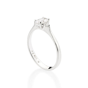 SILVER DAINTY ENGAGEMENT RING