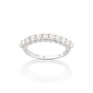 SILVER STUDDED WEDDING BAND