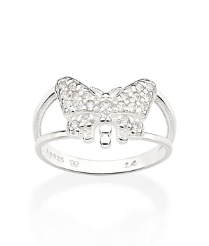 SILVER BUTTERFLY RING