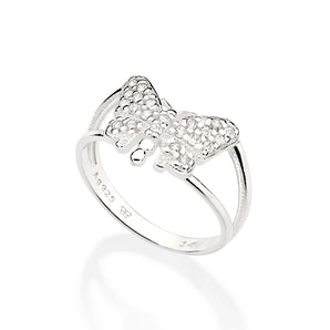 SILVER BUTTERFLY RING