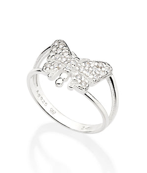 SILVER BUTTERFLY RING