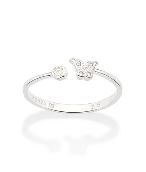 SILVER 925 BUTTERFLY SKINNY RING
