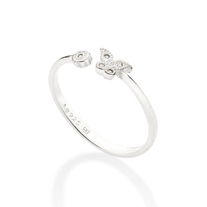 SILVER 925 BUTTERFLY SKINNY RING