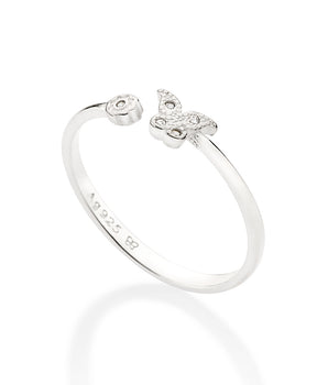 SILVER 925 BUTTERFLY SKINNY RING