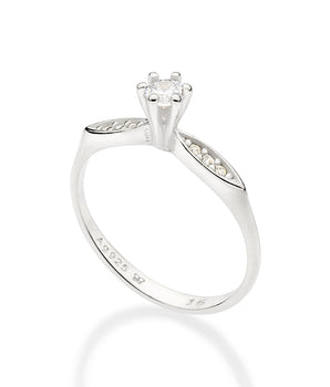 SILVER VINTAGE ENGAGEMENT RING