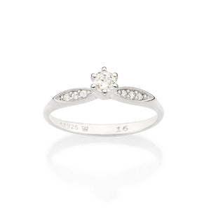 SILVER VINTAGE ENGAGEMENT RING