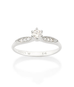 SILVER VINTAGE ENGAGEMENT RING