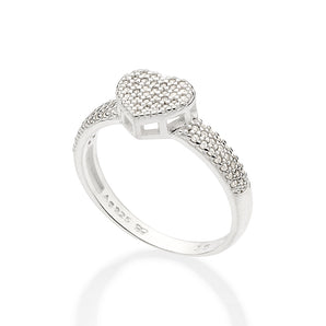 SILVER THICK HEART RING