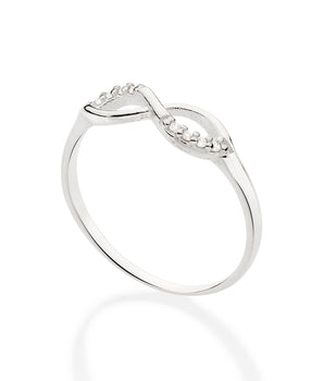 SILVER INFINITY SKINNY RING