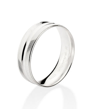SILVER 925 LINED WEDDING BAND