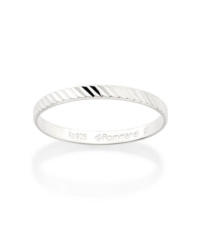 SILVER DIAGONAL TEXTURE WEDDING BAND