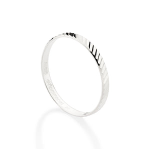 SILVER DIAGONAL TEXTURE WEDDING BAND