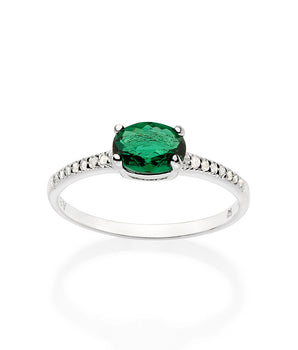 SILVER 925 GREEN LIGHTS RING