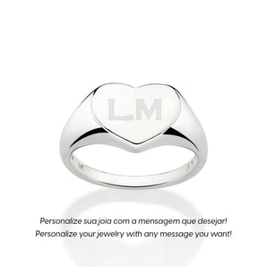 SILVER 925 PERSONALIZABLE HEART RING