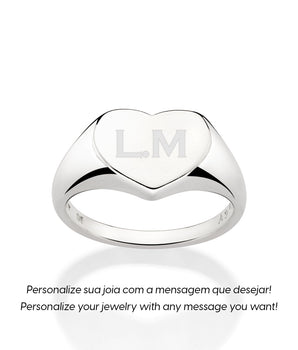 SILVER 925 PERSONALIZABLE HEART RING