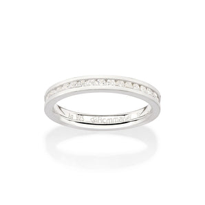 SILVER 925 STUDDED WEDDING BAND IN WHITE