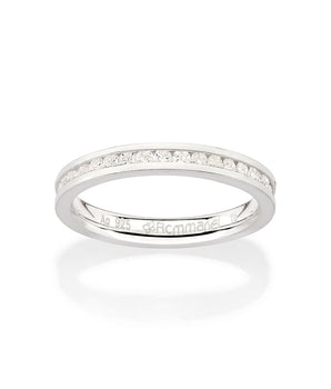 SILVER 925 STUDDED WEDDING BAND IN WHITE