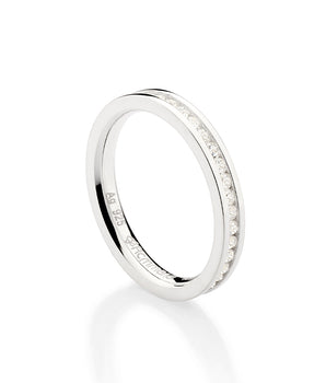 SILVER 925 STUDDED WEDDING BAND IN WHITE