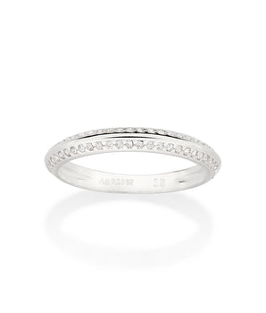 SILVER 925 STUDDED WEDDING RING