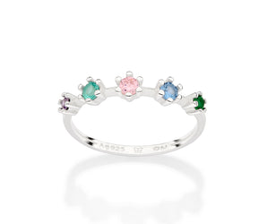 SILVER 925 PASTEL HOLIDAYS SKINNY RING