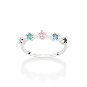 SILVER 925 PASTEL HOLIDAYS SKINNY RING