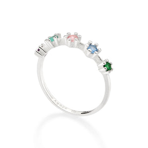 SILVER 925 PASTEL HOLIDAYS SKINNY RING