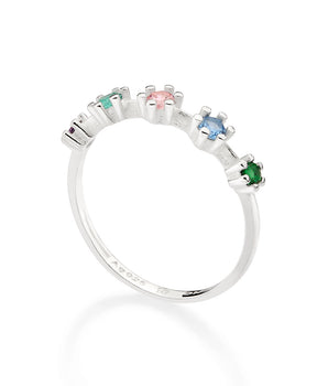 SILVER 925 PASTEL HOLIDAYS SKINNY RING