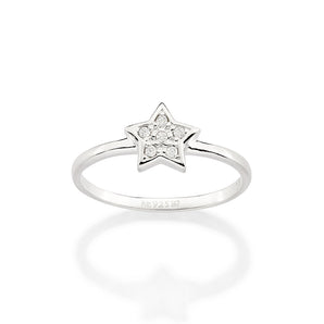 SILVER 925 STAR SKINNY RING