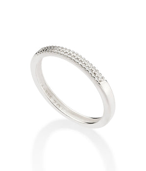 SILVER 925 HALF STUDDED WEDDING RING