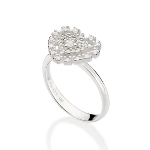 SILVER 925 HEART SOLITAIRE RING