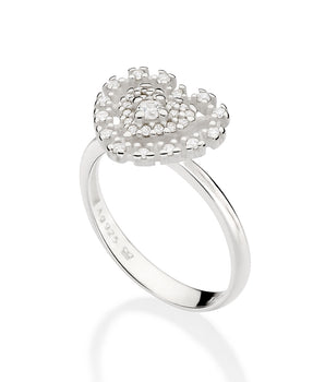 SILVER 925 HEART SOLITAIRE RING