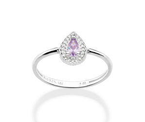 SILVER 925 PINK PEARL SOLITAIRE RING