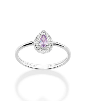 SILVER 925 PINK PEARL SOLITAIRE RING