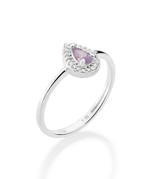 SILVER 925 PINK PEARL SOLITAIRE RING