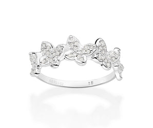 SILVER 925 SIDE BY SIDE BUTTERFLY RING