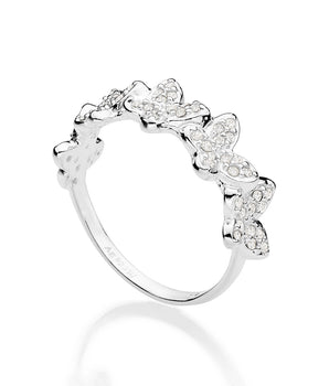 SILVER 925 SIDE BY SIDE BUTTERFLY RING