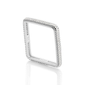 SILVER 925 FUTURISTIC SQUARE SKINNY RING