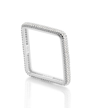 SILVER 925 FUTURISTIC SQUARE SKINNY RING