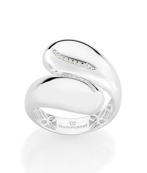 SILVER 925 DOUBLE DROPLET ADJUSTABLE RING
