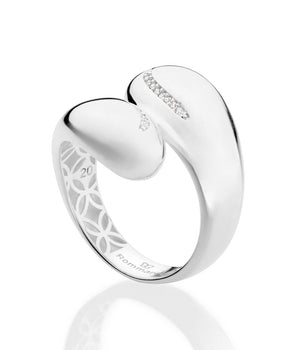 SILVER 925 DOUBLE DROPLET ADJUSTABLE RING