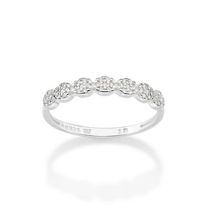 SILVER 925 STUDDED CIRCLE SKINNY RING