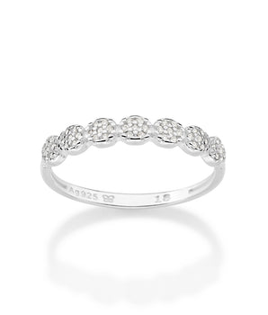 SILVER 925 STUDDED CIRCLE SKINNY RING