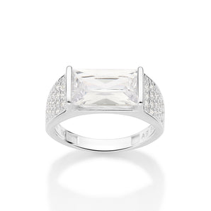 SILVER 925 VINTAGE STUDDED RING