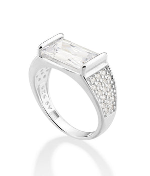 SILVER 925 VINTAGE STUDDED RING
