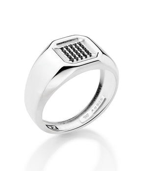 MEN’S SILVER 925 OCTAGONAL CHEVALIER RING