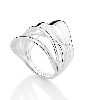 SILVER 925 WHIRLWIND LINES MAXI RING