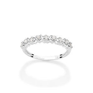 SILVER 925 SUN-KISSED HEARTS SKINNY RING